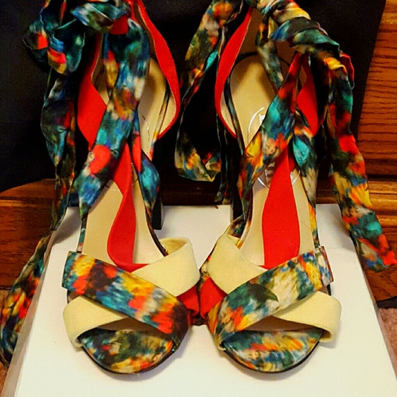 Nicholas Kirkwood for Erdem Floral Lace Up Sandals