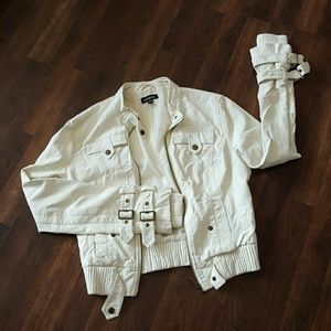 Off White Leather Riders Jacket