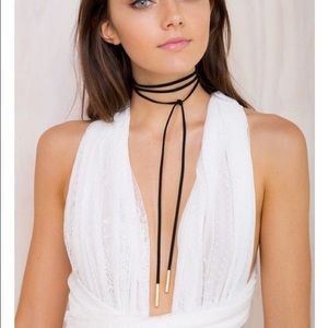 Vegan leather cord choker 🐼