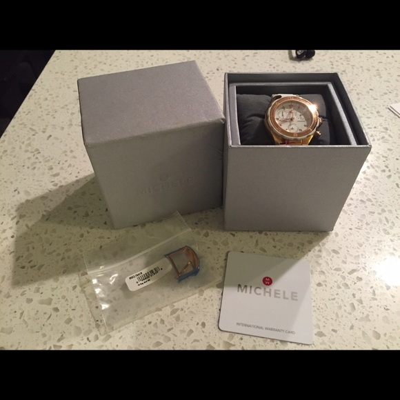 Michele Watch Tahitian Jelly Bean Rose Gold White