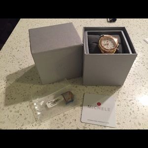 Michele Watch Tahitian Jelly Bean Rose Gold White