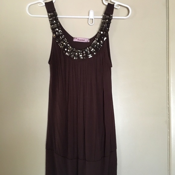 Rosebud brand Chocolate tank dress w/rhinestones - Picture 4 of 4
