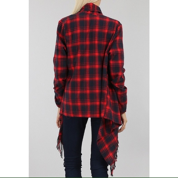 Red Plaid Cardigan - Picture 2 of 2
