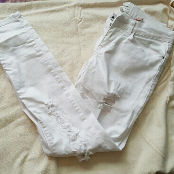 White Ripped Skinny Jean