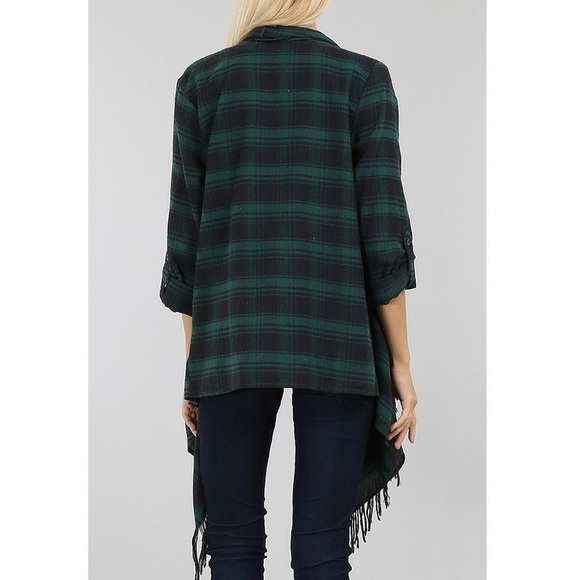 Green Plaid Cardigan - Picture 3 of 4