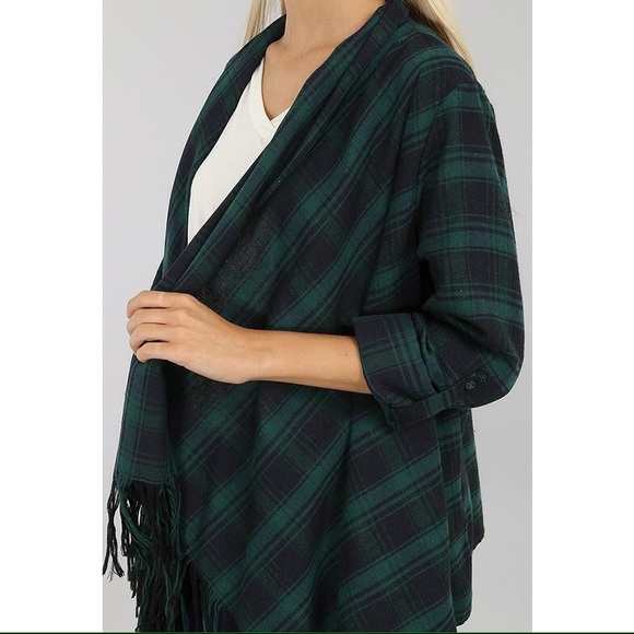 Green Plaid Cardigan - Picture 4 of 4