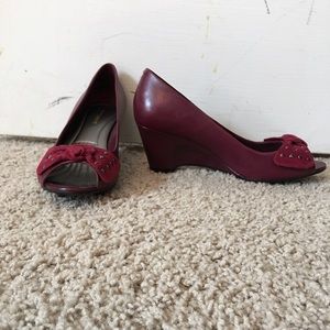 A pair of easy spirit wedges worn twice.