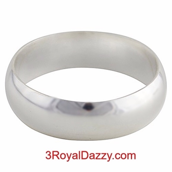 999 Silver polished  Ring Band 5.7 mm Size 5.5