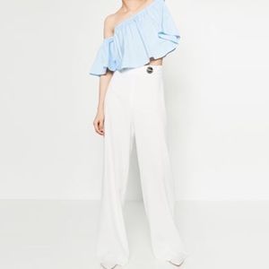 Zara White Palazzo Pants