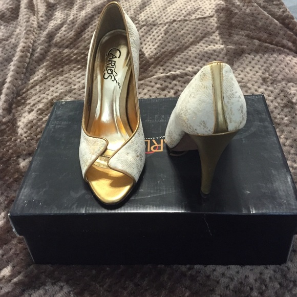 Ivory/ gold heels
