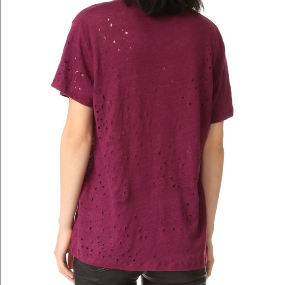 IRO Holey Tee in Wine - Picture 2 of 4