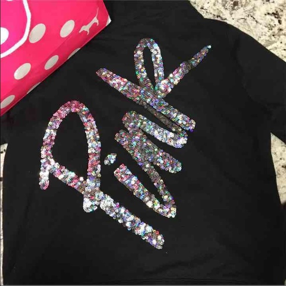 VS Pink black sweater with matching pants