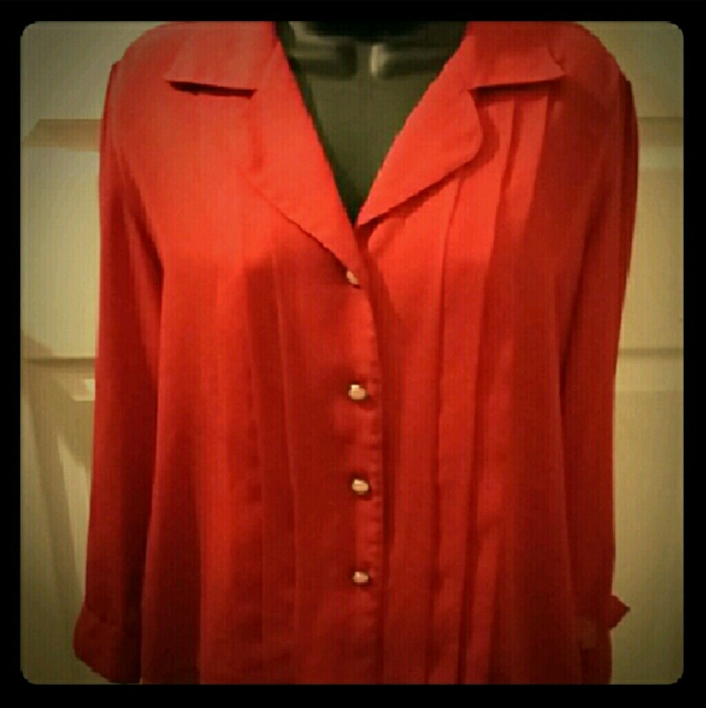 PreLoved Red Blouse - Picture 4 of 4
