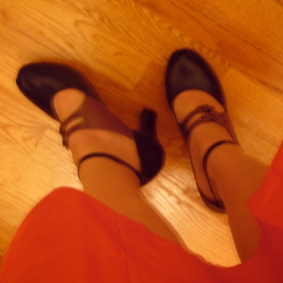 Giraudon two-tone metallic peep toe heels - Picture 5 of 6