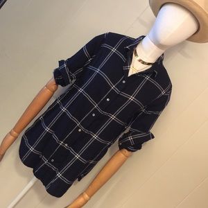 H&M navy blue flannel sz 4 small