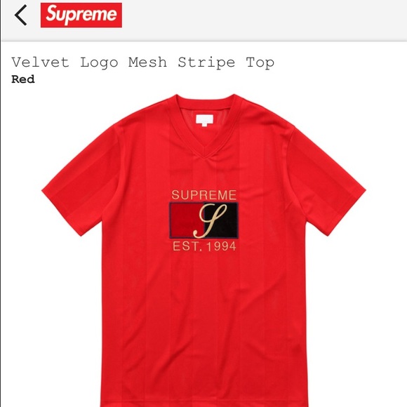 Supreme Velvet Logo Mesh Jersey