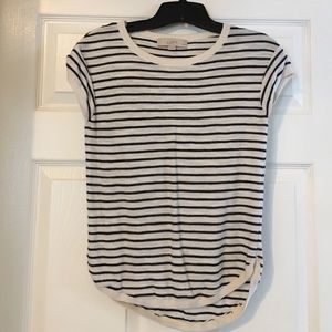 Black and cream striped top from Loft