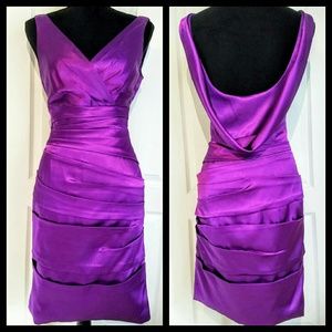 FINAL SALE JS Collections V-neck draped back Dress