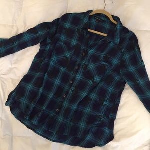 Rock & Republic Navy & Teal Top