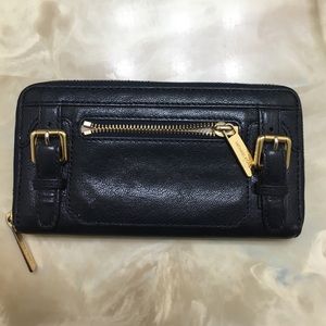 Michael Kors Zip Around Wallet in Navy Blue