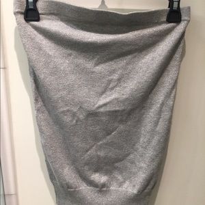 EXPRESS strapless silver glitter top size M