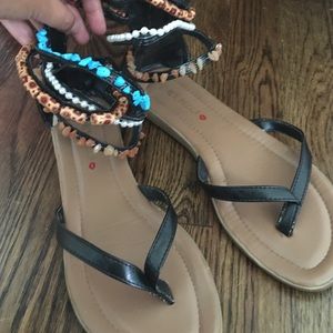 Black with anklets sandals