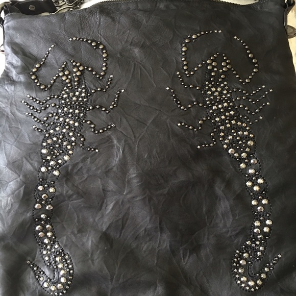 Thomas Wylde Scorpion Black leather hobo bag