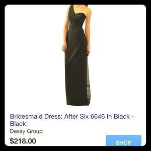 After Six bridesmaids dress in black