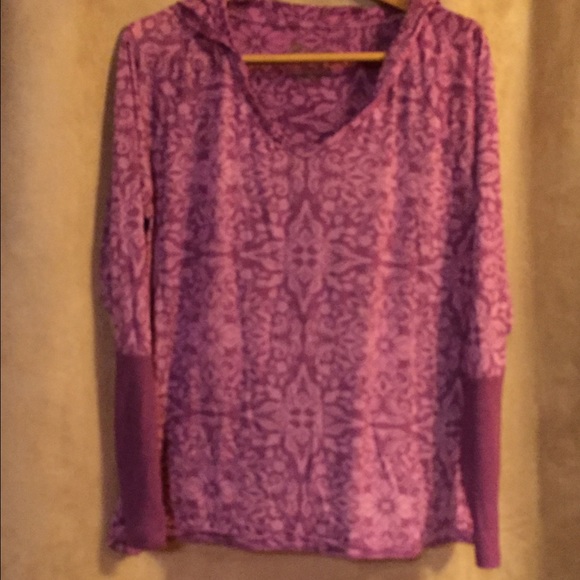 Purple long sleeve t-shirt.