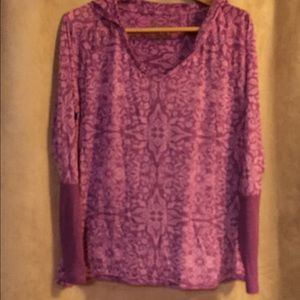 Purple long sleeve t-shirt.