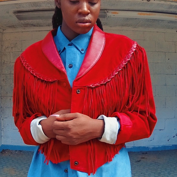leather gallery fringe jacket