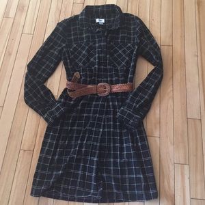 Women's plaid shirt dress