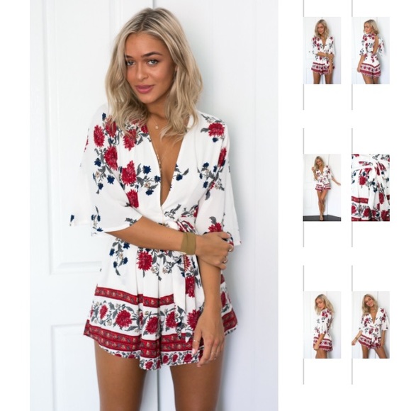 White floral Romper