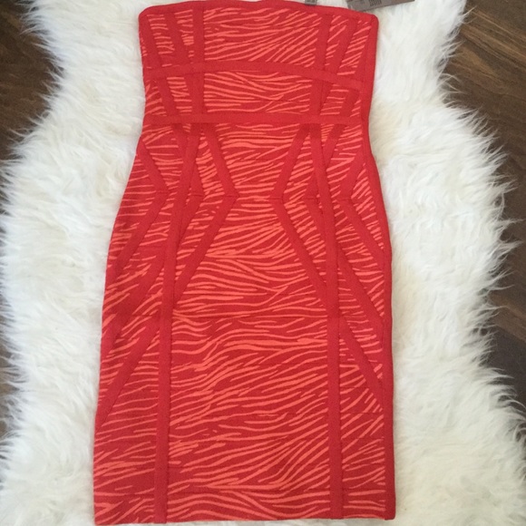 Stretta bodycon bandage dress animal print S - Picture 2 of 4