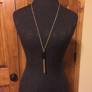 Black Stone Necklace with Tassel Black Stone Necklace with Tassel
