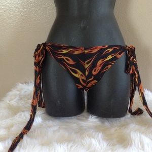 Flame Print Mesh Rave/Dancer Bikini Bottoms