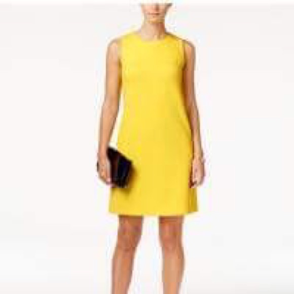 Tommy Hilfiger yellow sleeveless sheath dress