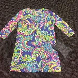 Tucan play in the beautiful Lilly Pulitzer dress!