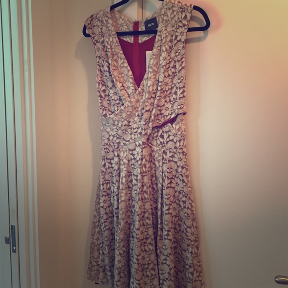 Maeve lace faux wrap dress