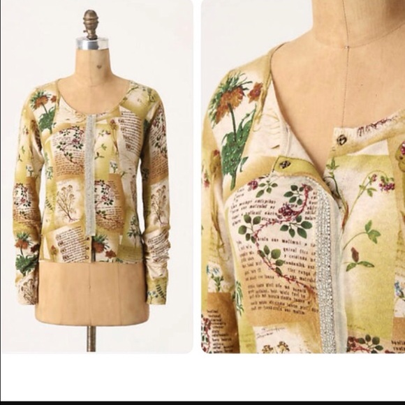 Anthropologie Horticultural Cardigan