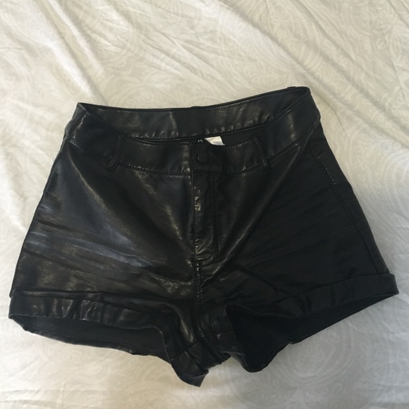 Faux leather shorts