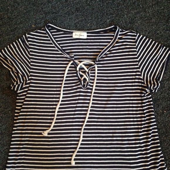 Navy blue tie up shirt