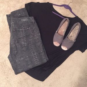 Seven7 Snakeskin Print Skinny Jeans