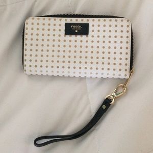 Fossil wallet with wrist strap