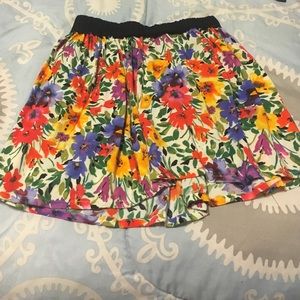 Floral skirt.