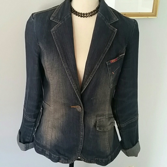 Meca Fem Jackets & Blazers - MECA FEM Destressed vintage jean jacket