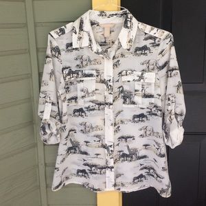 Cute Banana Republic Animal Blouse