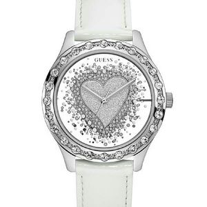 White Leather Band Guess Watch