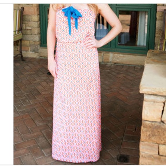 Orange & Blue GameDay Maxi Dress L New