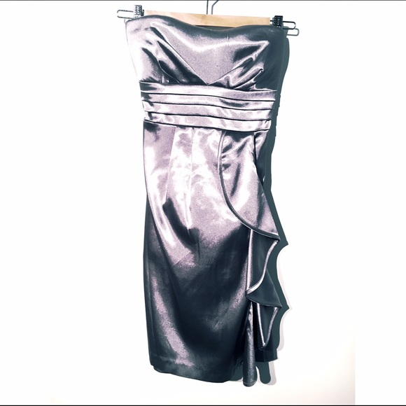 Strapless Silver Homecoming Dress, Worn once.